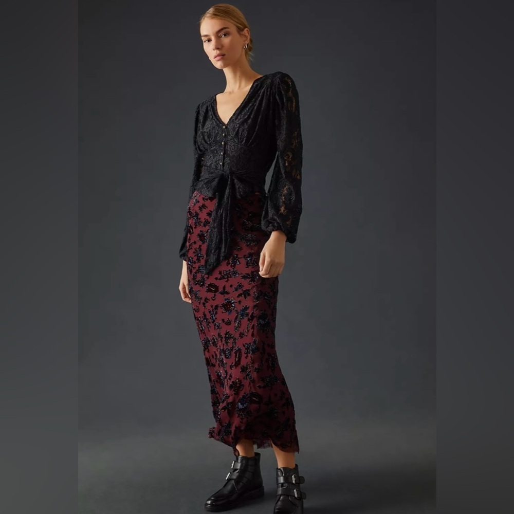 Anthropologie Black Lace Blouse